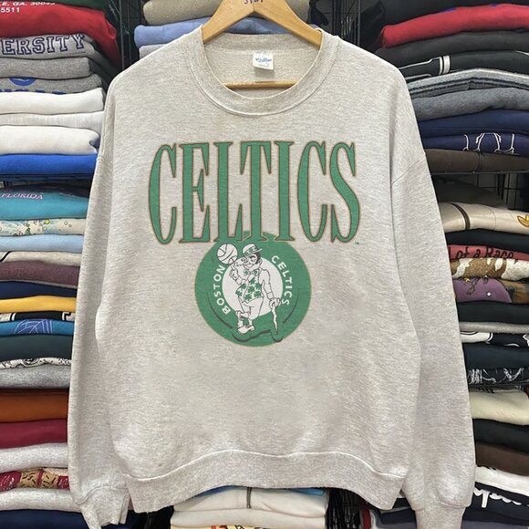 Vintage 90s Boston Celtics Basketball Crewneck Sweatshirt, Boston Celtics Shirt - Picture 1 of 2
